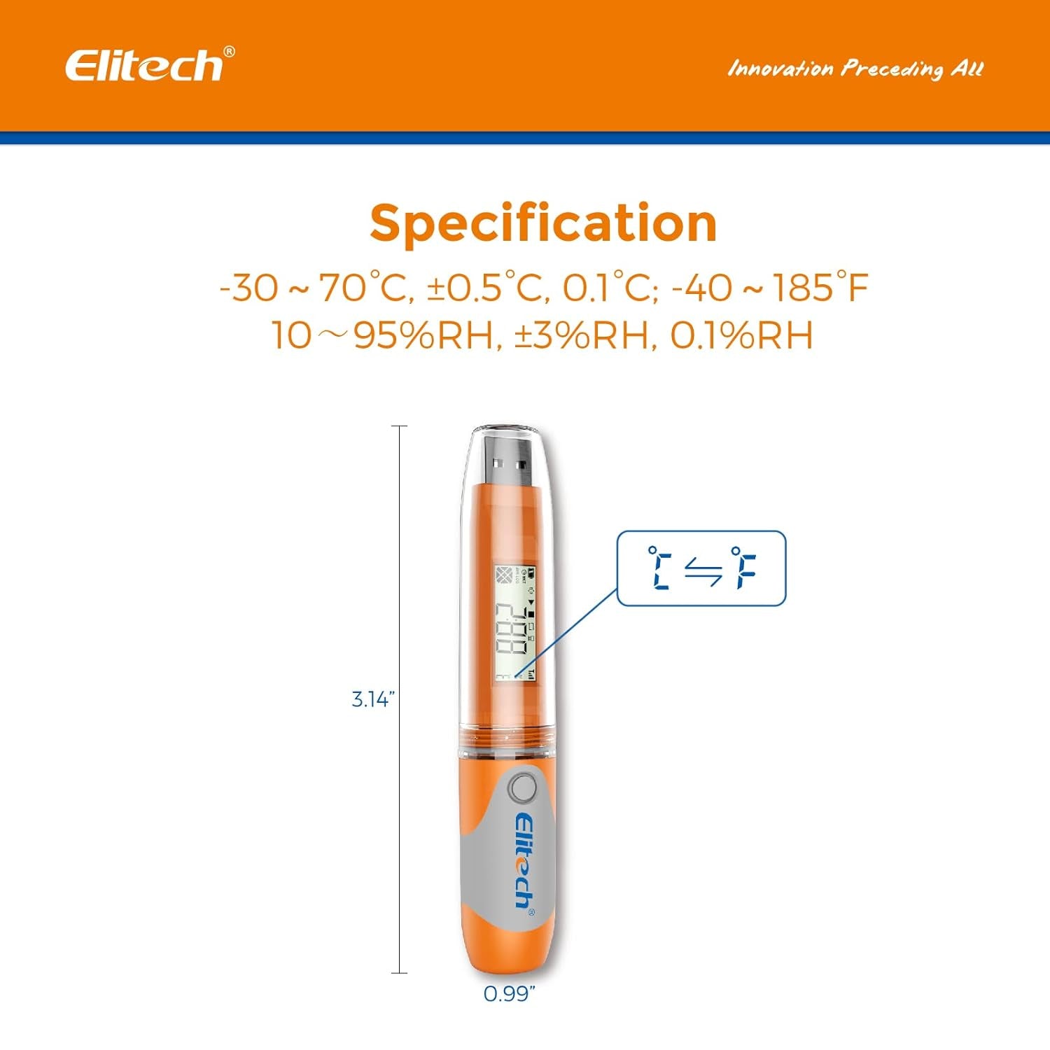 USB Temperature Data Logger Reusable Digital Recorder Medical Refrigerator Thermometer Programmable Monitor RC-51 32000 Points High Accuracy